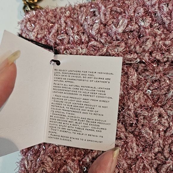 NWT Kurt Geiger London Kensington Tweed pink shoulder w/dustbag - Picture 9 of 10